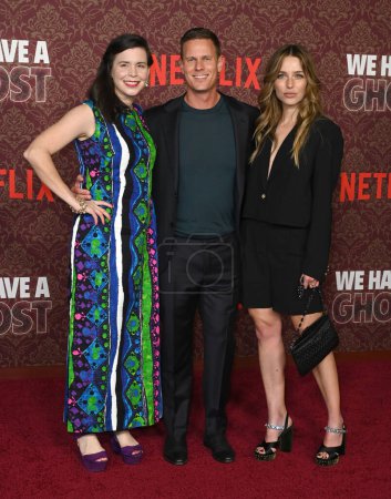 Photo for LOS ANGELES, CA. February 22, 2023:  Whitney Anne Adams, Christopher Landon and Jessica Rothe at the premiere for We Have A Ghost at the Tedum Theatre, Hollywood - Royalty Free Image