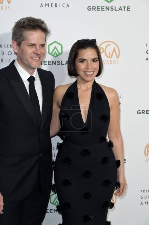 Photo for LOS ANGELES, USA. February 25, 2024: Ryan Piers Williams & America Ferrera  at the 2024 Producers Guild Awards at the Dolby Theatre - Royalty Free Image