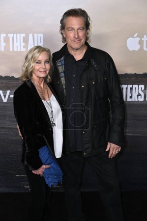 Photo for LOS ANGELES, USA. January 10, 2024: Bo Derek & John Corbett at the premiere for Masters of the Air at the Mann Village Theatre - Royalty Free Image