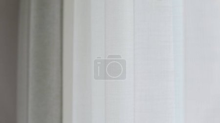 Photo for Voile curtain in front of window with grey curtain to side. High quality photo with copy space. - Royalty Free Image