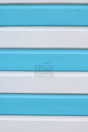 Photo for Blue and white striped panelled wood with peeling paint and space for copy. High quality photo - Royalty Free Image
