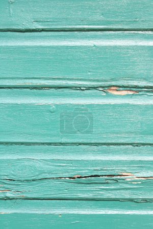 Photo for Vertical image of green panelled wood with peeling paint and space for copy. High quality photo - Royalty Free Image