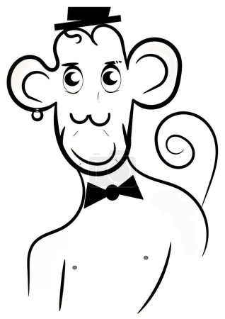 Foto de Boceto de un mono. ilustración vectorial - Imagen libre de derechos