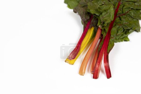 Photo for Swiss chard leaves isolated on a white background - Royalty Free Image