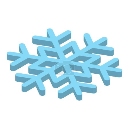 Blue snowlake. Christmas and wintertime theme. 3D vector icon