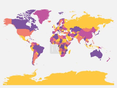 Mapa en blanco del mundo. Mapa político detallado de Mundo