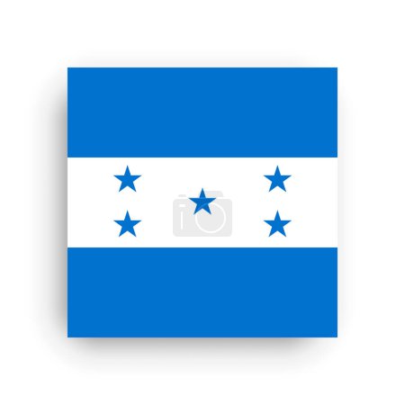 Honduras flag - flat vector square with sharp corners and dropped shadow.
