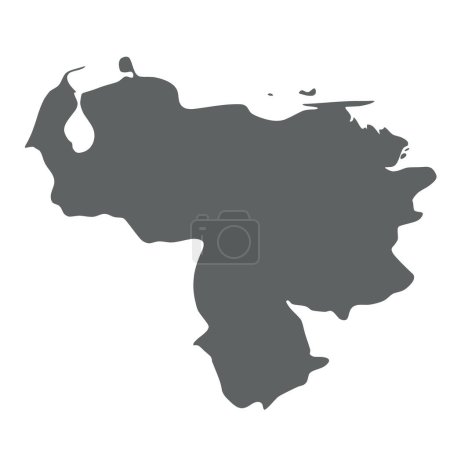 Venezuela - smooth grey silhouette map of country area. Simple flat vector illustration.