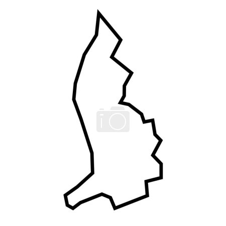 Liechtenstein country thick black outline silhouette. Simplified map. Vector icon isolated on white background.