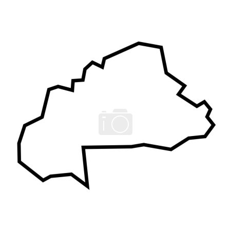 Burkina Faso country thick black outline silhouette. Simplified map. Vector icon isolated on white background.