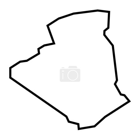 Algerien Land dicke schwarze Umrisse Silhouette. Vereinfachte Landkarte. Vektor-Symbol isoliert auf weißem Hintergrund.