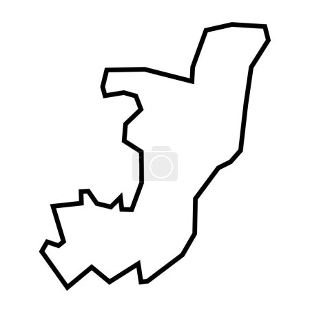 République du Congo silhouette épaisse contour noir. Carte simplifiée. Icône vectorielle isolée sur fond blanc.