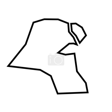 Kuwait Land dicke schwarze Umrisse Silhouette. Vereinfachte Landkarte. Vektor-Symbol isoliert auf weißem Hintergrund.