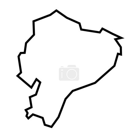 Ecuador país grueso silueta contorno negro. Mapa simplificado. Icono vectorial aislado sobre fondo blanco.