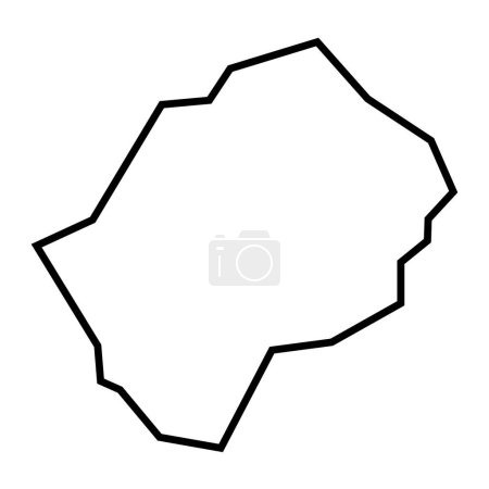 Lesotho country thick black outline silhouette. Simplified map. Vector icon isolated on white background.