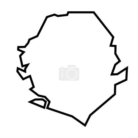 Sierra Leone country thick black outline silhouette. Simplified map. Vector icon isolated on white background.