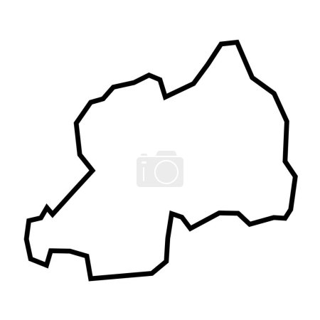Ruanda Land dicke schwarze Umrisse Silhouette. Vereinfachte Landkarte. Vektor-Symbol isoliert auf weißem Hintergrund.