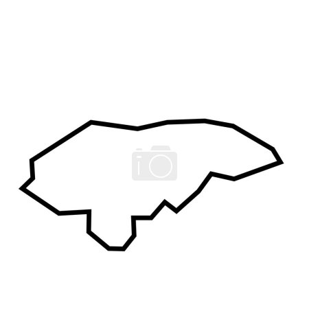 Honduras country thick black outline silhouette. Simplified map. Vector icon isolated on white background.
