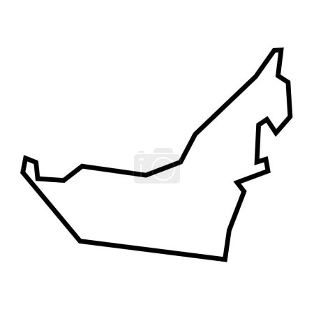United Arab Emirates country thick black outline silhouette. Simplified map. Vector icon isolated on white background.