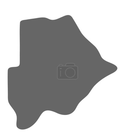 Botswana país mapa simplificado. Gris elegante mapa liso. Iconos vectoriales aislados sobre fondo blanco.