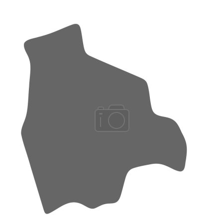 Bolivia country simplified map. Grey stylish smooth map. Vector icons isolated on white background.