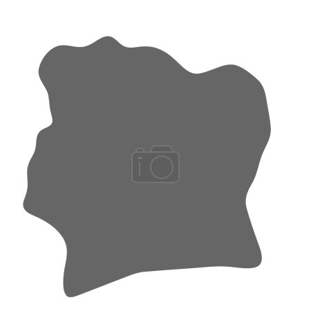 Elfenbeinküste vereinfachte Landkarte. Grau stilvolle glatte Landkarte. Vektor-Symbole isoliert auf weißem Hintergrund.