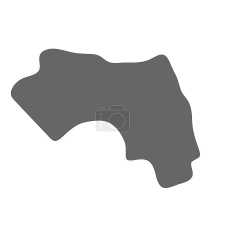 Guinea country simplified map. Grey stylish smooth map. Vector icons isolated on white background.