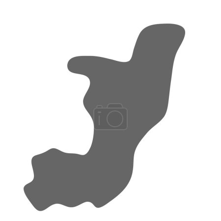 Republic of the Congo country simplified map. Grey stylish smooth map. Vector icons isolated on white background.
