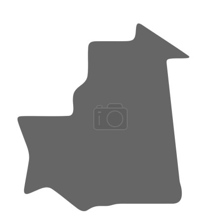 Mauritania país mapa simplificado. Gris elegante mapa liso. Iconos vectoriales aislados sobre fondo blanco.
