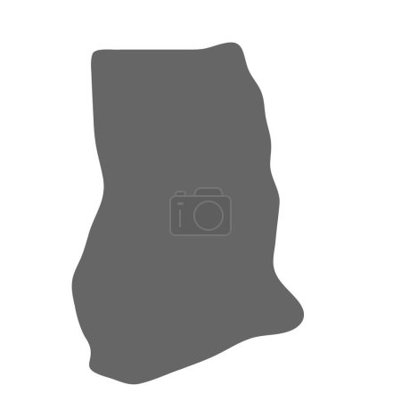 Ghana Land vereinfachte Karte. Grau stilvolle glatte Landkarte. Vektor-Symbole isoliert auf weißem Hintergrund.