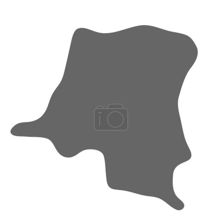 Democratic Republic of the Congo country simplified map. Grey stylish smooth map. Vector icons isolated on white background.