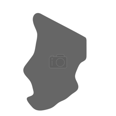 Tschad-Land vereinfachte Karte. Grau stilvolle glatte Landkarte. Vektor-Symbole isoliert auf weißem Hintergrund.