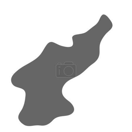 North Korea country simplified map. Grey stylish smooth map. Vector icons isolated on white background.