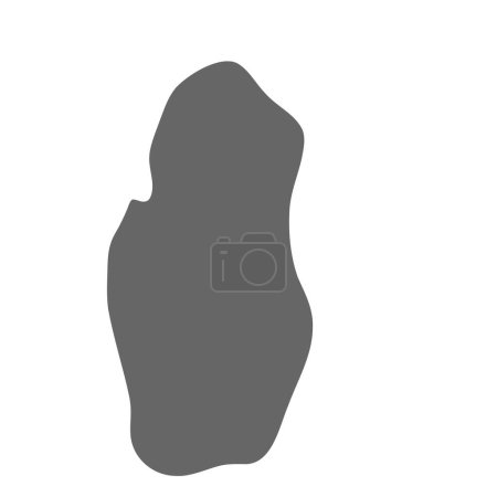 Carte simplifiée du Qatar. Carte lisse élégante grise. Icônes vectorielles isolées sur fond blanc.