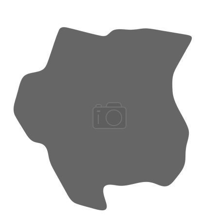 Suriname country simplified map. Grey stylish smooth map. Vector icons isolated on white background.