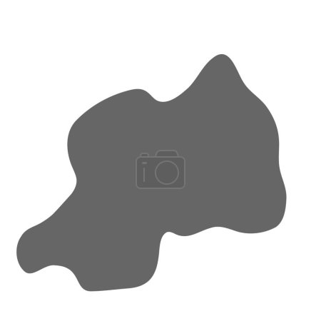 Rwanda country simplified map. Grey stylish smooth map. Vector icons isolated on white background.