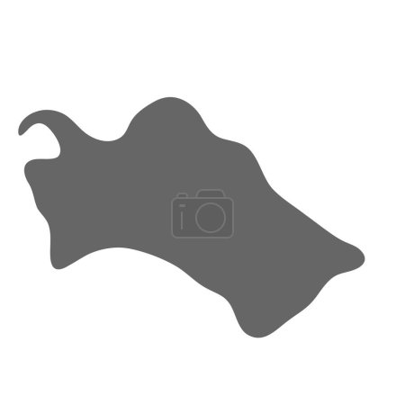 Turkmenistan country simplified map. Grey stylish smooth map. Vector icons isolated on white background.