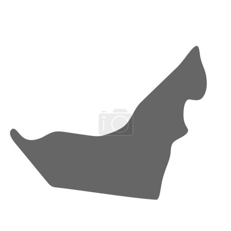 United Arab Emirates country simplified map. Grey stylish smooth map. Vector icons isolated on white background.