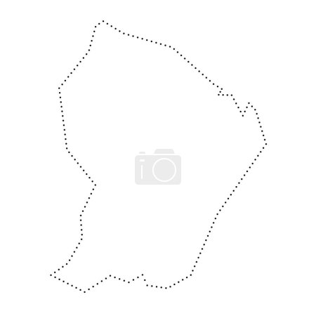 French Guiana simplified map. Black dotted outline contour. Simple vector icon.