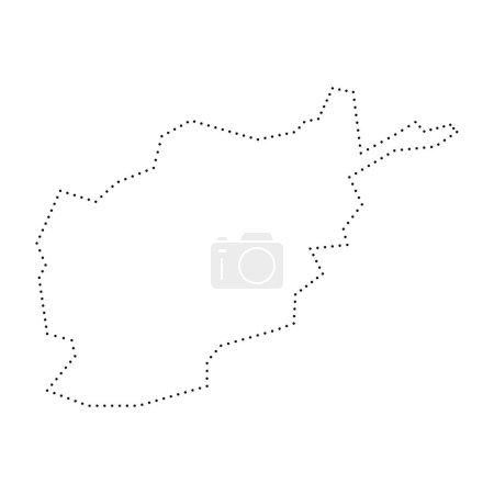 Carte simplifiée du pays Afghanistan. contour de contour pointillé noir. Icône vectorielle simple.