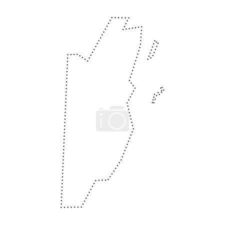 Belize country simplified map. Black dotted outline contour. Simple vector icon.