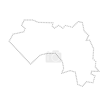 Guinea country simplified map. Black dotted outline contour. Simple vector icon.