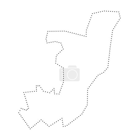 República del Congo país mapa simplificado. Contorno contorno punteado negro. Icono de vector simple.