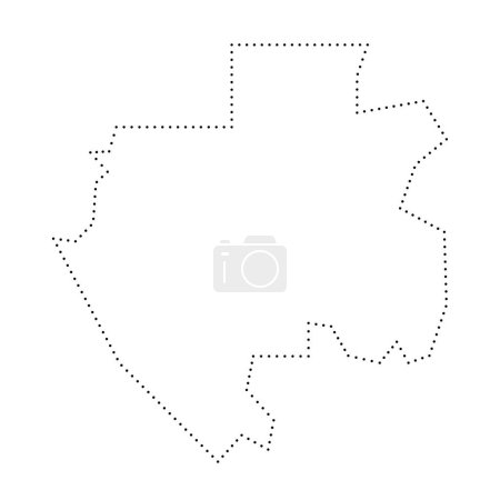 Gabon country simplified map. Black dotted outline contour. Simple vector icon.