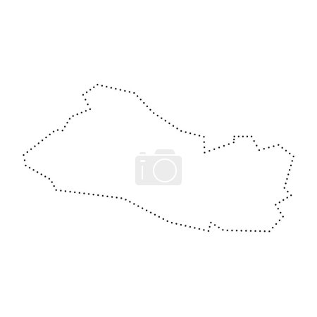 El Salvador country simplified map. Black dotted outline contour. Simple vector icon.