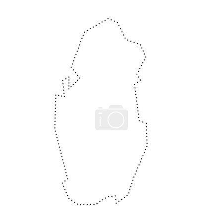 Carte simplifiée du Qatar. contour de contour pointillé noir. Icône vectorielle simple.
