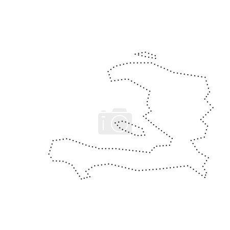 Haïti pays carte simplifiée. contour de contour pointillé noir. Icône vectorielle simple.