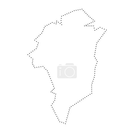 Greenland simplified map. Black dotted outline contour. Simple vector icon.