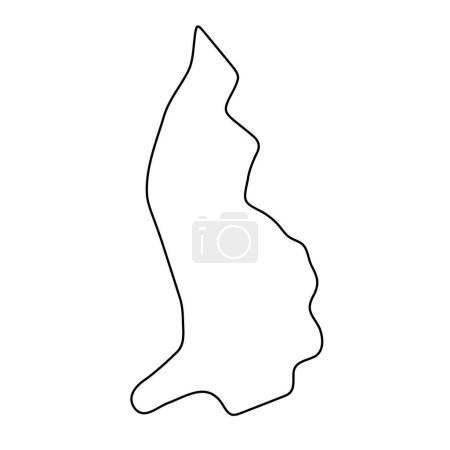 Carte simplifiée du Liechtenstein. contour mince contour noir. Icône vectorielle simple