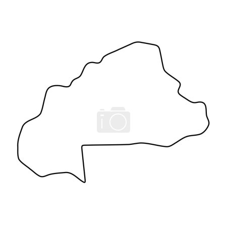 Burkina Fasos vereinfachte Landkarte. Dünne schwarze Umrisse. Einfaches Vektorsymbol